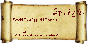 Székely Ábris névjegykártya